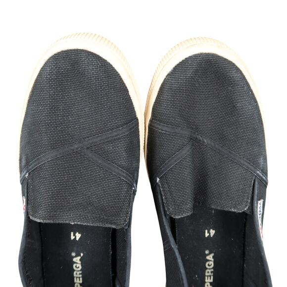 Superga Shoes Womens 9.5 Sneaker Flats Slip On Cotw Loafer Casual Black Canvas - Picture 7 of 12